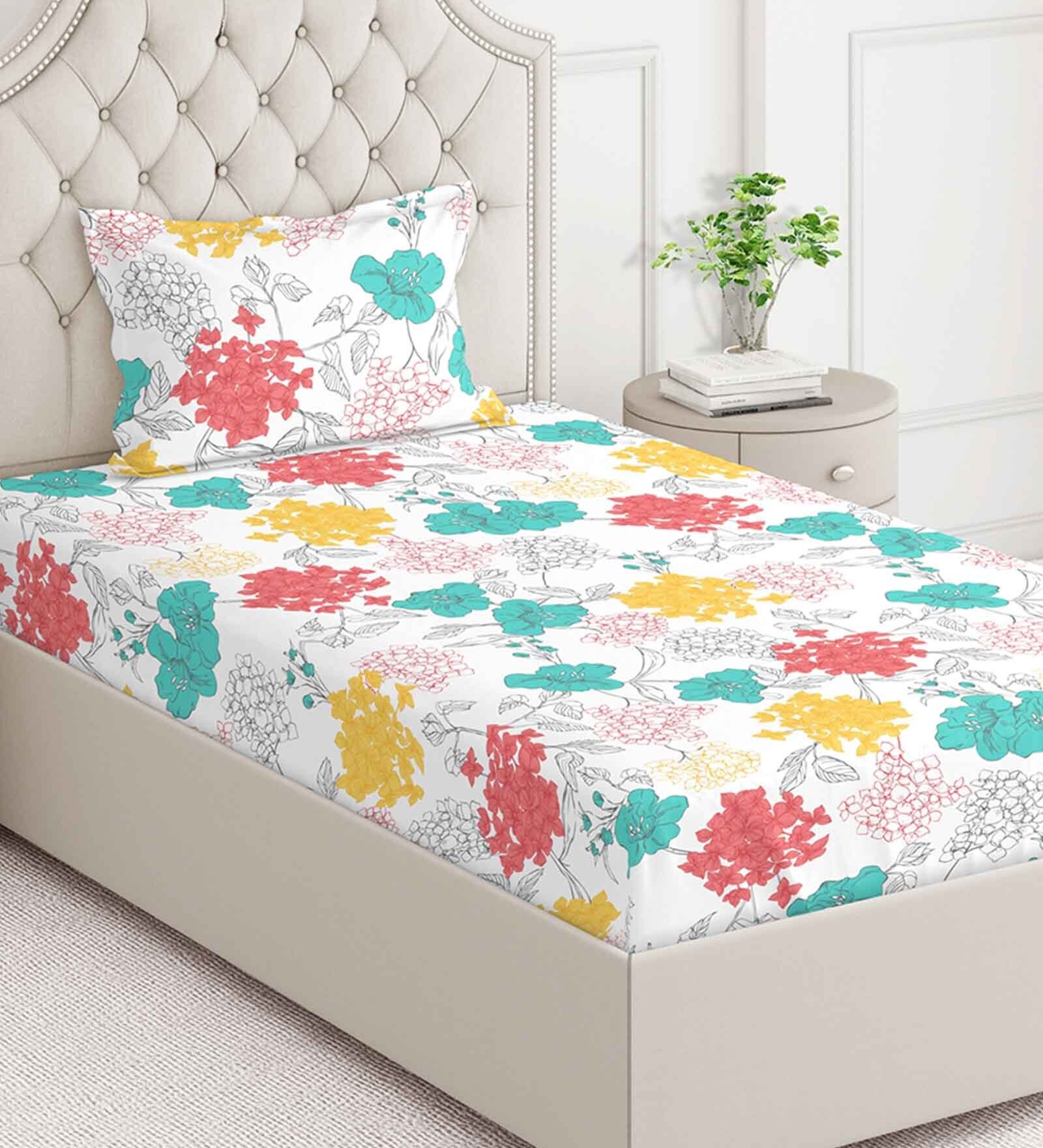multicolor-floral-144-tc-cotton-single-bedsheet-with-1-pillow-cover-by-layers-multicolor-floral-144--0zulr4