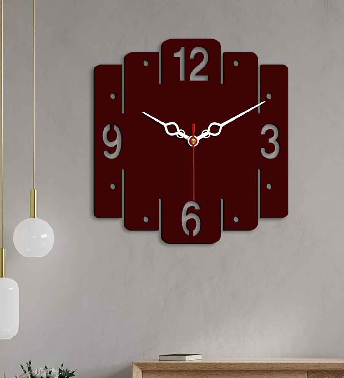 trapezium-shape-brown-wood---mdf-wall-clock-trapezium-shape-brown-wood---mdf-wall-clock-b3ruvd