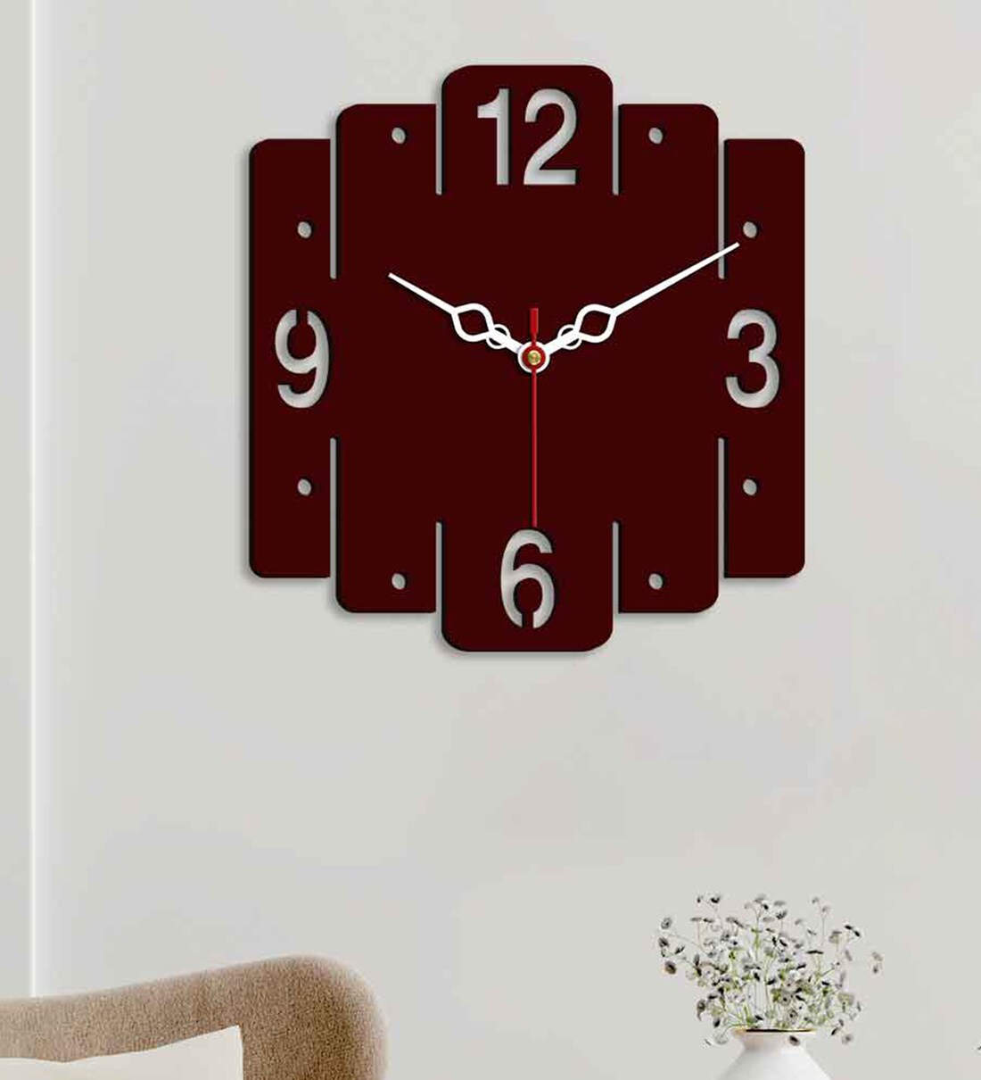trapezium-shape-brown-wood---mdf-wall-clock-trapezium-shape-brown-wood---mdf-wall-clock-fy4jr6